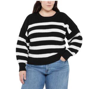 NWT Gap Women's Roll Neck Black and White Stripe Sweater size XL